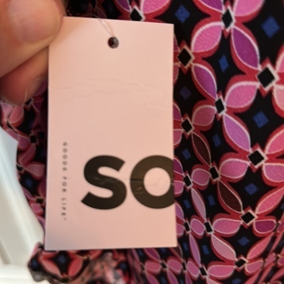 NWT Sonoma Goods for Life Cutout Flutter Sleeve Top Women’s XL Pink with blue - Picture 9 of 11